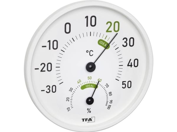 TFA Dostmann Lämpömittari / kosteusmittari Valkoinen