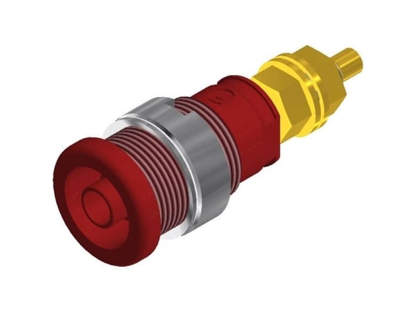 SKS Hirschmann SEB 2600 G M4 Sikkerheds-laboratorietilslutning Tilslutning, indbygning lodret Stift-diameter: 4 mm Rød 1 stk