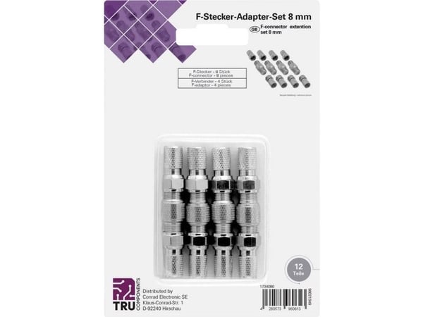 TRU COMPONENTS TC-6936324 SAT-antenni ja -adapteri Kabeldiameter: 7 mm 12 stk