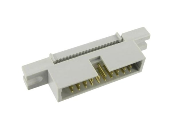 TRU COMPONENTS 1589795 stiftkontaktanslutning med monteringsfläns raster 2,54 mm, totalt antal poler 16, antal rader 2 (1 st)