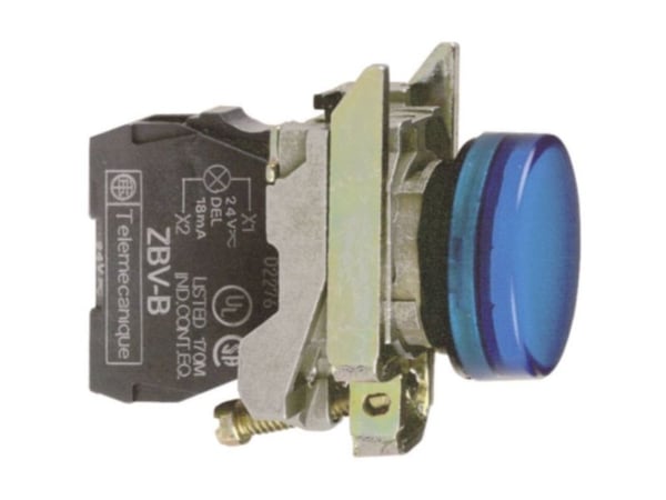 Schneider Electric XB4BVB6, Sininen, IP66, CSA, 24 V, 2,2 cm