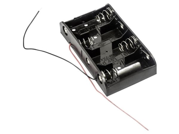 MPD BH4CW batteriholder for 4x R14 (C) – kabel (L x B x H) 106 x 58 x 23 mm