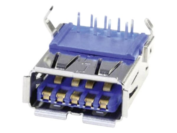 econ connect U3BU1AN, USB 3.0, Blå, Kopper, Metall, Termoplastisk polyester (PBT), 100 V, 30 mO, 30 V