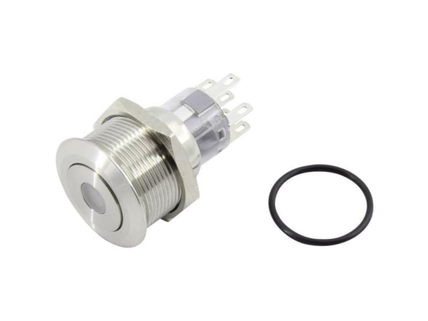 TRU COMPONENTS 1602495 TC-GQ22-A-22D/B/12V/S203 Trykknap 250 V 5 A 2 x Off/(On) Tastende Blå IP65 1 stk