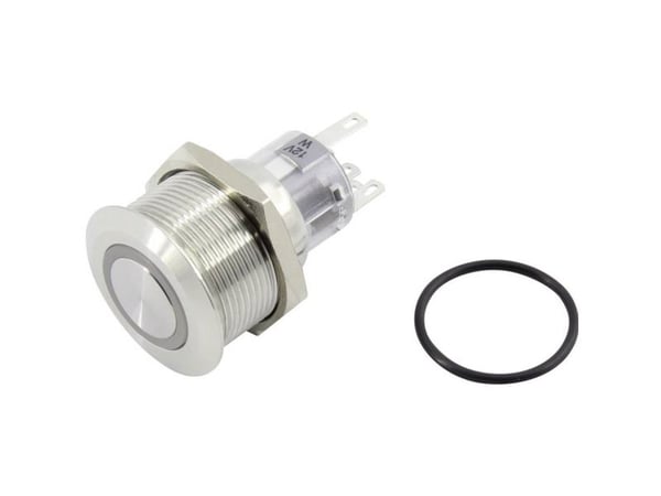 TRU COMPONENTS 1602486 TC-GQ22-A-11E/B/12V/S203 Painonappi 250 V 5 A 1 x Off/(On) Painonappi Sininen IP65 1 kpl 1 kpl