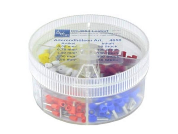 Vogt Verbindungstechnik 737035 Kabelsko-sortiment 0.50 mm² 2.50 mm² Oranssi, Hvid, Gul, Rød, Blå 400 stk