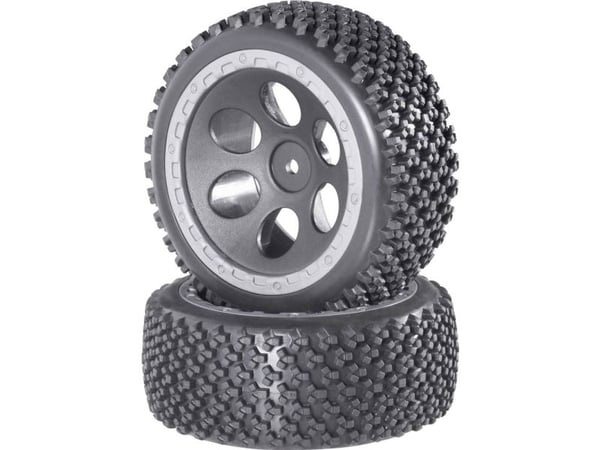 Reely 1:10 Buggy komplette hjul Rally Loch-design grå 4 stk. (RE-6549729)