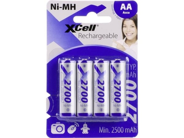 XCell 118740 AA-batteri til hjemmebruk, oppladbart NiMH (nikkel-metallhydrid)
