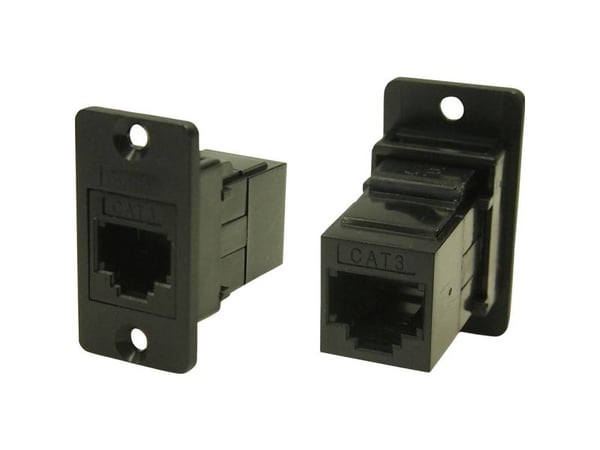 RJ-kontakt adapter CP30623, innbygging, sort 1 stk