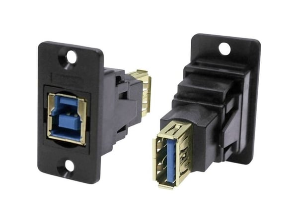 USB-stikkadapter, tilkobling/innbygging USB-kontakt type A til USB-kontakt type B, CP30606NX Cliff (innhold: 1 stk)