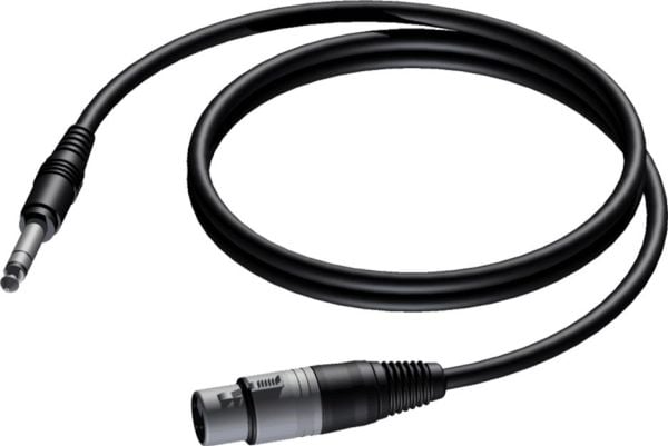 Procab Jack 6,3 mm til XLR kabel sort 1,5 m CAB723/1.5