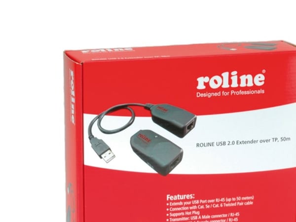 ROLINE USB 2.0 Extender over RJ-45, Transparent
