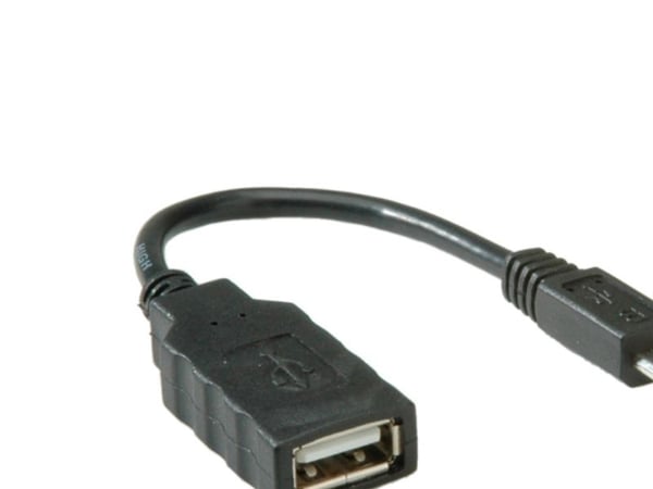 Roline USB-kaapeli USB 2.0 USB Micro B uros, USB A naaras 0,15 m musta suojattu 11.02.8311