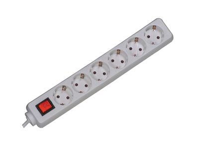 Bachmann Surge protector, 3m, 6 AC-pistorasia(a), 250 V, 3600 W, Valkoinen, 3 m, 520 g
