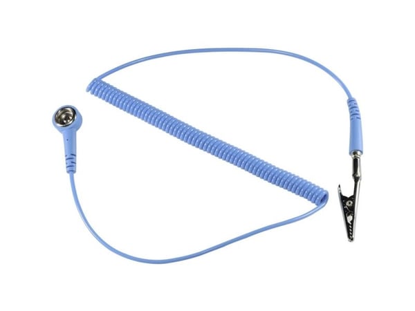 TRU COMPONENTS SpKL-4-244-SK ESD-jordingskabel 2,44 m - trykknapp - 4 mm - krokodilleklemme