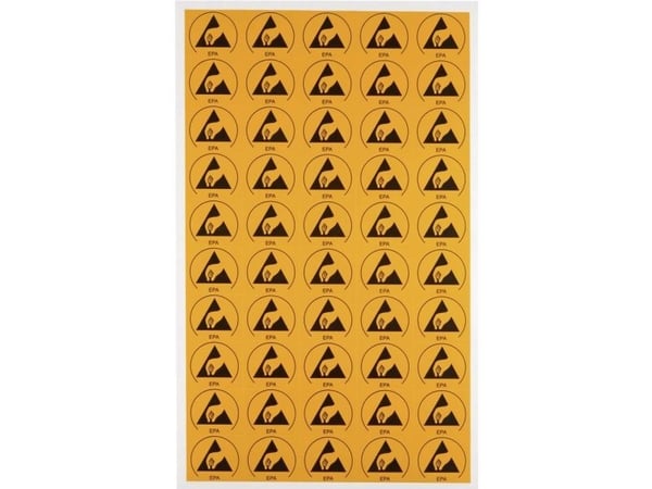Wolfgang Warmbier ESD-logo klistremerker 50 stk gul/sort (L x B) 30 mm x 25 mm selvklebende