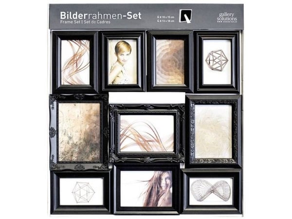 Nielsen Design billedramme 10 stk ornamentsett sort plast (8999325)