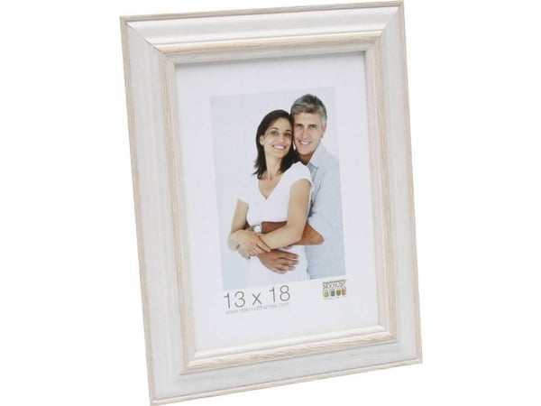 Deknudt S221H1, Enkel bilderamme, Tre, Beige, Hvit, 13 x 18 cm, Rektangulær, 180 mm