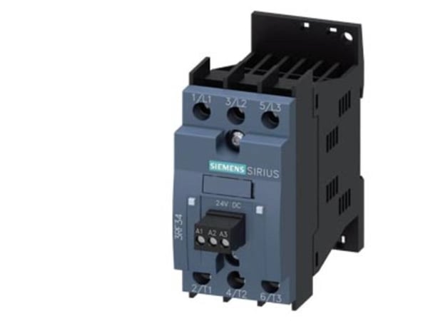 Siemensin puolijohdekontaktori, 3-vaiheinen 24 VDC 2 NO - ruuviliittimet (3RF3405-1BD04)