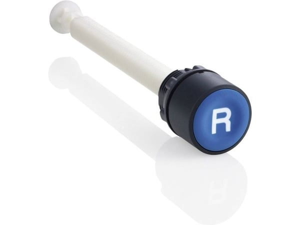 Harmony-painike moottorin suojusten käsikäyttöön, sininen ja valkoinen "R" 17..120 mm pitkä