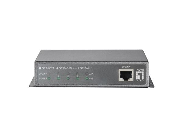 LevelOne GEP-0521 - Switch - ikke-styrt - 4 x 10/100/1000 - stasjonær - PoE+