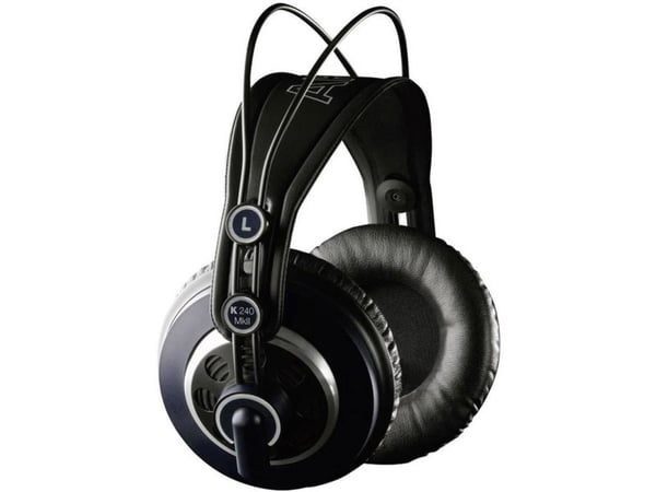 AKG K240 MKII, Koblet med ledninger (ikke trådløs), 15 - 25000 Hz, 240 g, Hodetelefoner, Sort