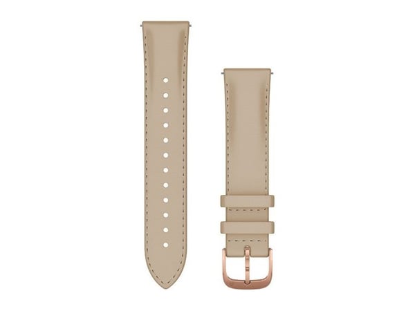 Garmin Quick Release Band - Klokkestropp for smart armbåndsur - 125 - 190 mm - light sand Italian leaher, 18K rose gold PVD hardware - for Approach...