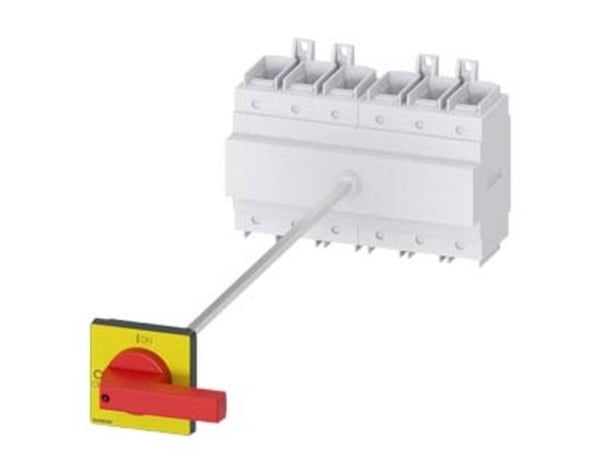 Siemensin kuormakytkin, punainen, keltainen, 6-napainen, 185 mm², 250 A, 690 V/AC, 3LD24183VK13, 6P, IP65, 169 mm, 312 mm, 646 mm, 232 mm