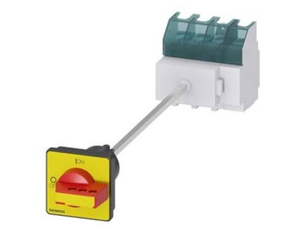 Siemensin kuormakytkin, punainen, keltainen, 4-napainen, 35 mm², 63 A, 690 V/AC, 3LD25171TL13, 4P, IP65, 91 mm, 110 mm, 450 mm, 95 mm