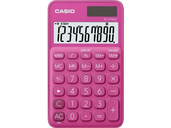 Casio SL-310UC - Fickkalkylator - 10 siffror - solcellspanel, batteri - röd