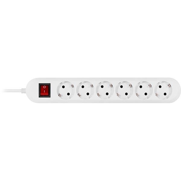 Bachmann Surge protector, 3m, 6 AC-pistorasia(a), 250 V, 3600 W, Valkoinen, 3 m, 520 g
