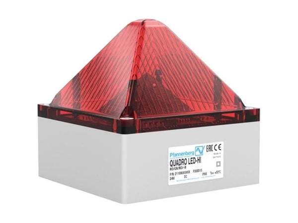 Pfannenberg Signalpære QUADRO LED HI DC RD 21108635000 Rød Rød Blitzlys, Blinklys, Konstant lys 24 V/DC