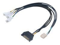 Akasa FLEXA FP3S - Viftestrømadapter - 4-pins PWM (hann) til SATA-strøm, 4-pins PWM - 30 cm - svart