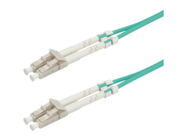 Value Fibre Optic Jumper Cable, 50/125µm, LC/LC, OM3, turquoise 10 m, LC, LC