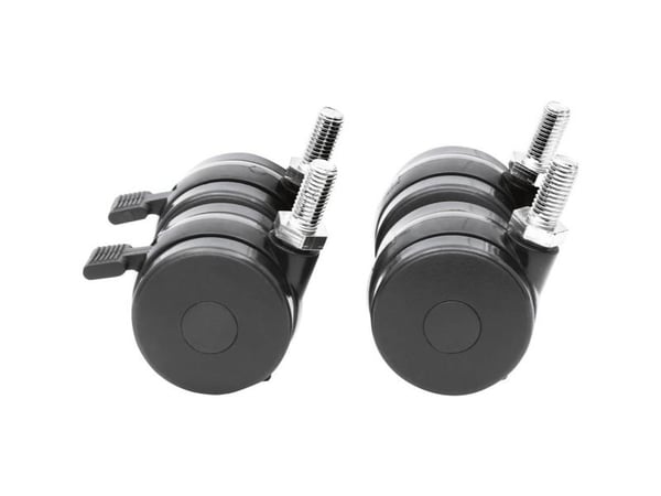 Intellinet Caster Wheel Set for 19" Racks, Set of Four, Two Brakes, Heavy-Duty - Rack-castersett - svart - 19"