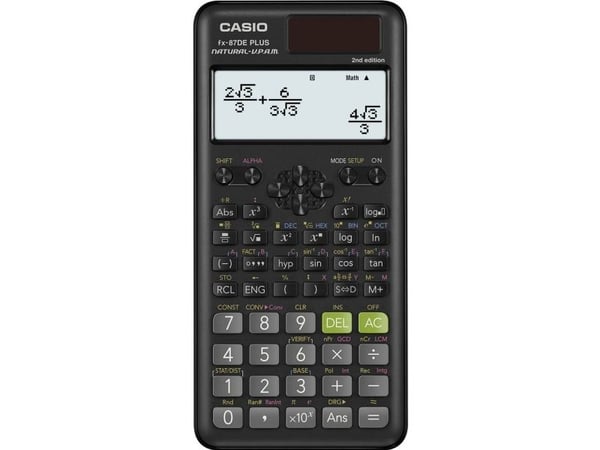 Casio FX-87DE Plus 2nd edition, Tasku, Funktiolaskin, 12 lukua, 10 linjat, Akku/Aurinko, Musta
