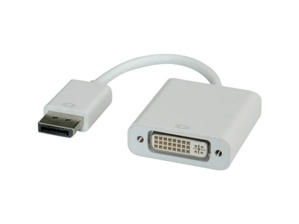 ROLINE DisplayPort-DVI Adapter, 0,15 m, DisplayPort, DVI, Hankjønn, Hunkjønn, Hvit