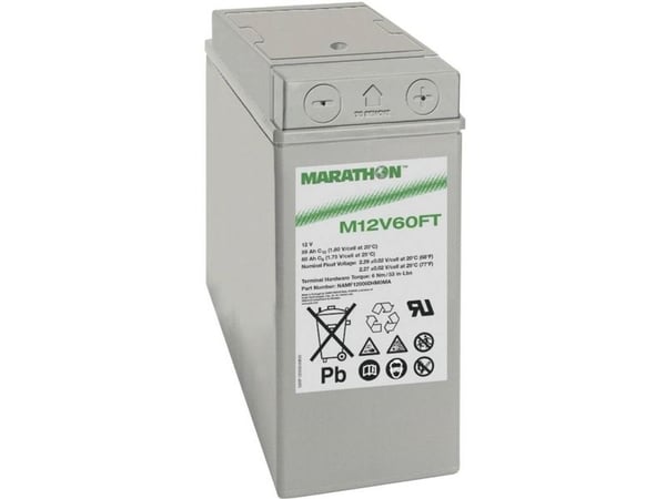 GNB Marathon EXIM12V60FT blybatteri 12 V 59 Ah blyfleece (B x H x T) 107 x 263 x 280 mm M6 skrutilkobling vedlikeholdsfritt
