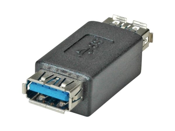 ROLINE USB 3.0 Adapter, Type A F to Type A F, Musta
