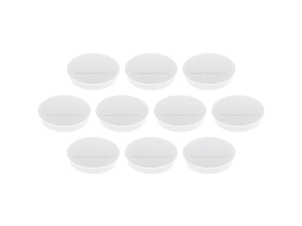 Magnetoplan 1664200, Whiteboard-magnet, Hvit, 0,7 kg, 30 mm, 8 mm, 10 stykker