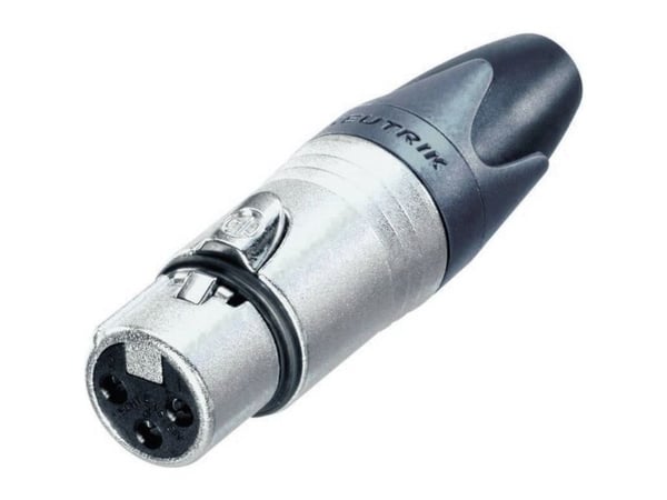 Neutrik NTR-NC3FXX, XLR, Sort, Sølv, Hunkjønn, Rett, IP40, 2,5 mm²