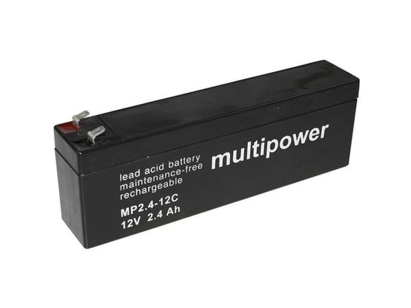multipower PB-12-2,4-4,8 blybatteri 12 V 2,4 Ah blyfleece (B x H x T) 178 x 66 x 34,5 mm flattstift 4,8 mm syklusstabilt, vedlikeholdsfritt, lav se...