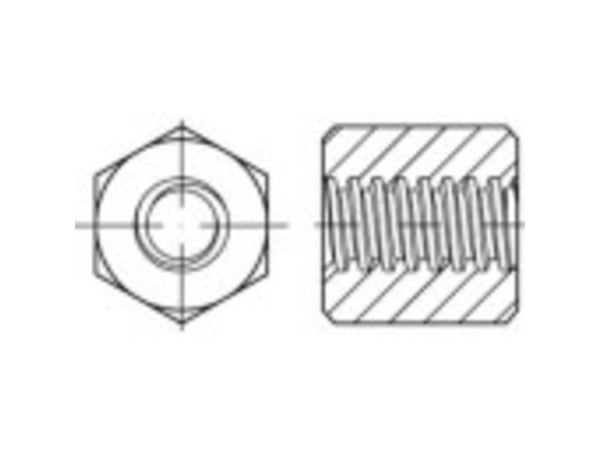 TOOLCRAFT 158212 sekstang-trapesmuttere 16 mm stål 1 stk