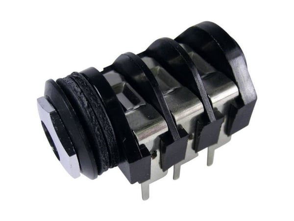 Cliff CL1330A 6,35 mm jackplugg for horisontal innbygging 3-polet stereo svart (1 stk.)
