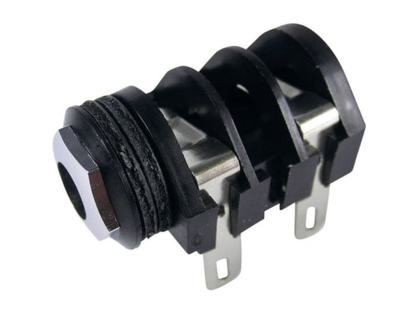Cliff CL1282A jackplugg 6,35 mm tilkobling montering horisontal, poltall: 2 mono, sort