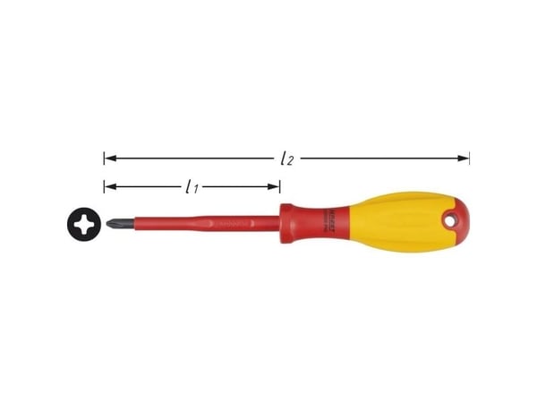 Hazet 810VDE-PH1 Stjerneskrutrekker PH 1 for elektrikere Bladlengde: 80 mm