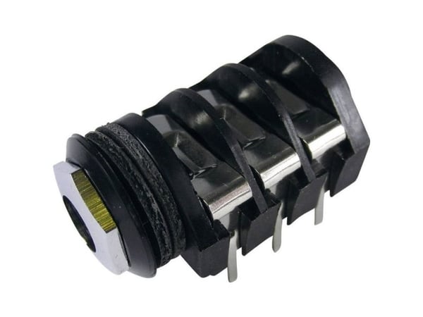 Cliff CL1334A jackplugg 6,35 mm (horisontal innbygging) Poler: 3 stereo svart