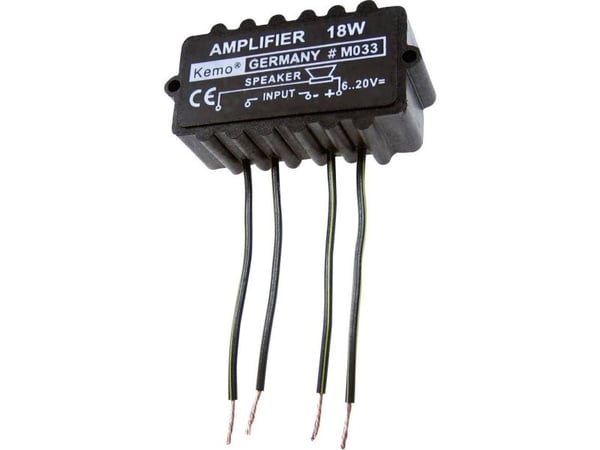 Kemo M033N Monovahvistin Rakennusmoduuli 9 V/DC, 12 V/DC, 18 V/DC, 20 V/DC 18 W 4 Ω
