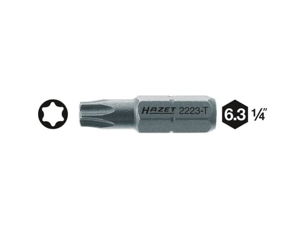 Hazet 2223-T9 Torx-bit T 9, kvalitetsstål, 6,3, 1 stk