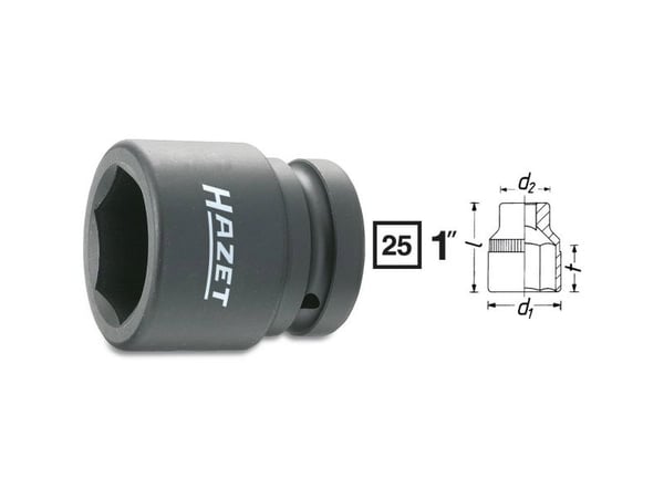 HAZET 1100S-30, Kraftpipe, Sort, 1 hoder, 1", Metrisk/imperisk, 30 mm